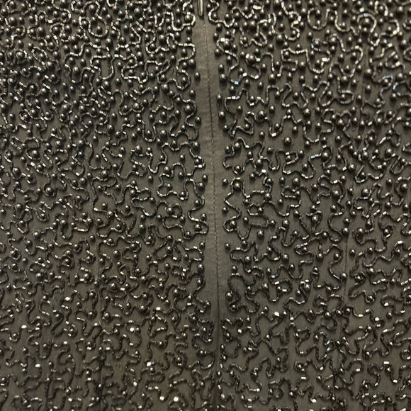 Vintage black strapless silk beaded gown size medium - Picture 6 of 16